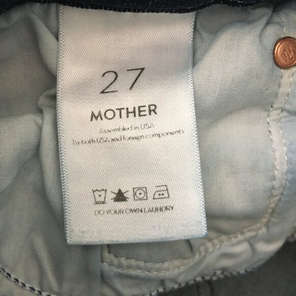 Mother Jean Womens 27 Skinny The Looker Ankle Fray Invitation Only Dark Blue - Picture 12 of 15